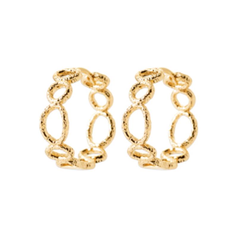 Oval Link Hoop Øreringe – Forgyldt | Azulin