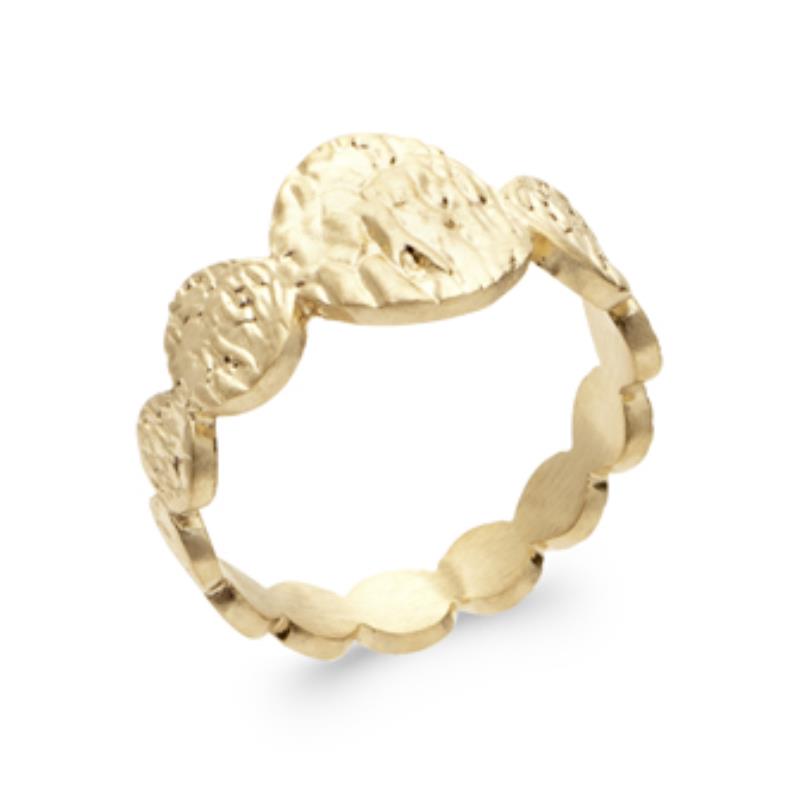 Hammered Circle Ring – Guldpläterad | Azulin