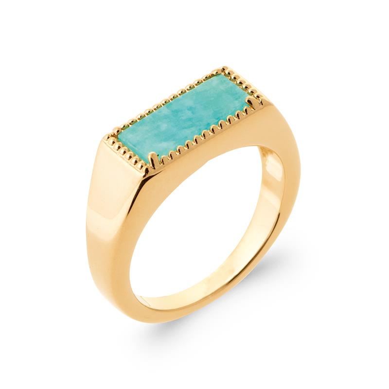 Rechthoekige ring – verguld | Azulin