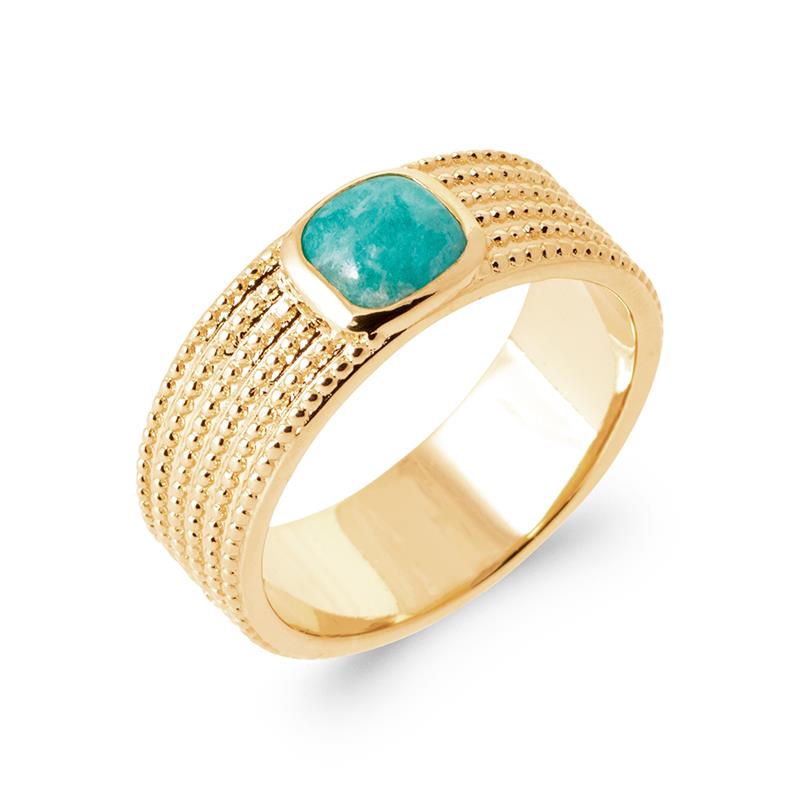 Anel com miçangas – banhado a ouro | Azuline