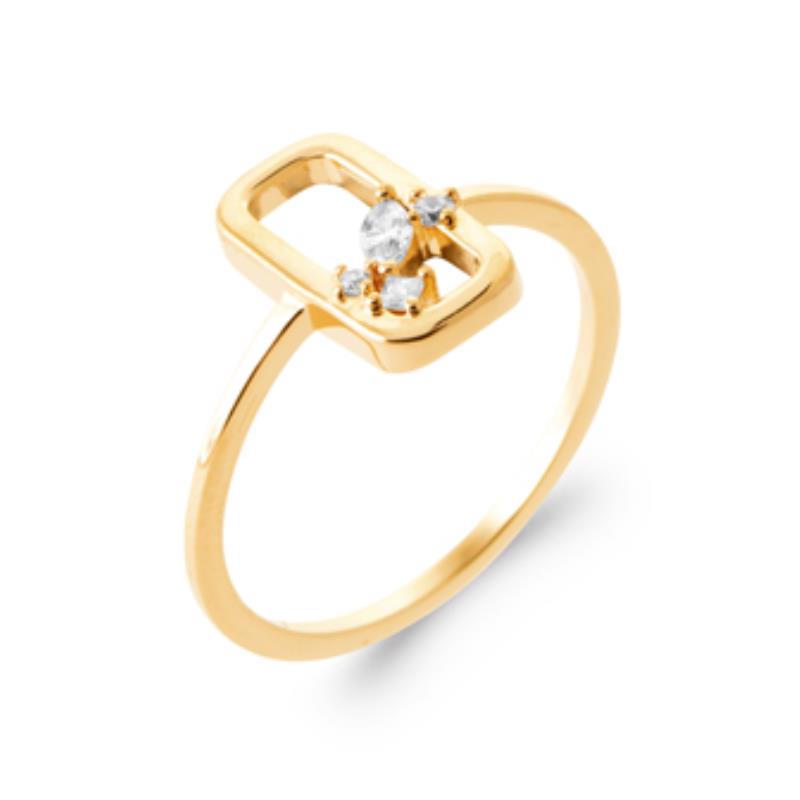 Rechthoekige ring – verguld | Azulin
