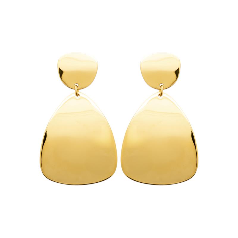 Triangle Earrings – Golden Steel | Azulin