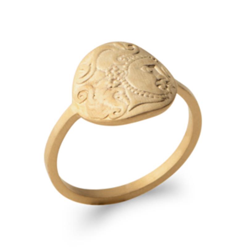 Gegraveerde ovale ring – verguld | Azulin