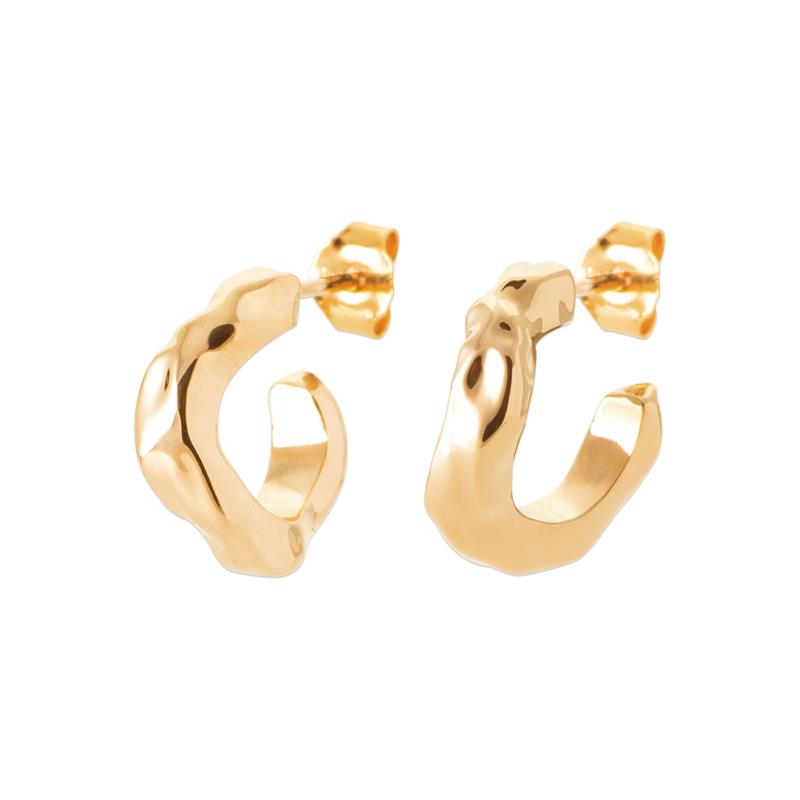 Hammered Hoop Øreringe – Forgyldt | Azulin