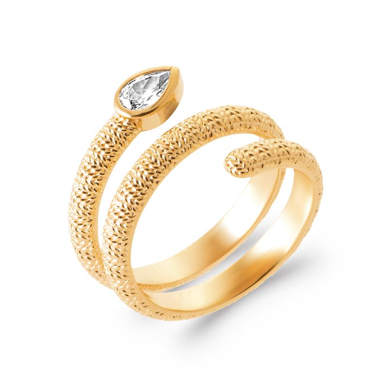 Bague Spirale Ouverte – Plaqué Or | Azuline