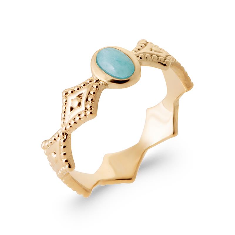 Inel oval – placat cu aur | Azulin