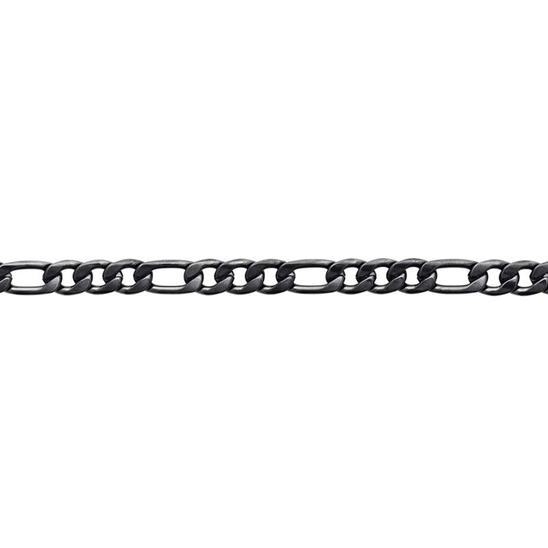 Bracelet maille figaro 3+1 – Acier gun – Azuline