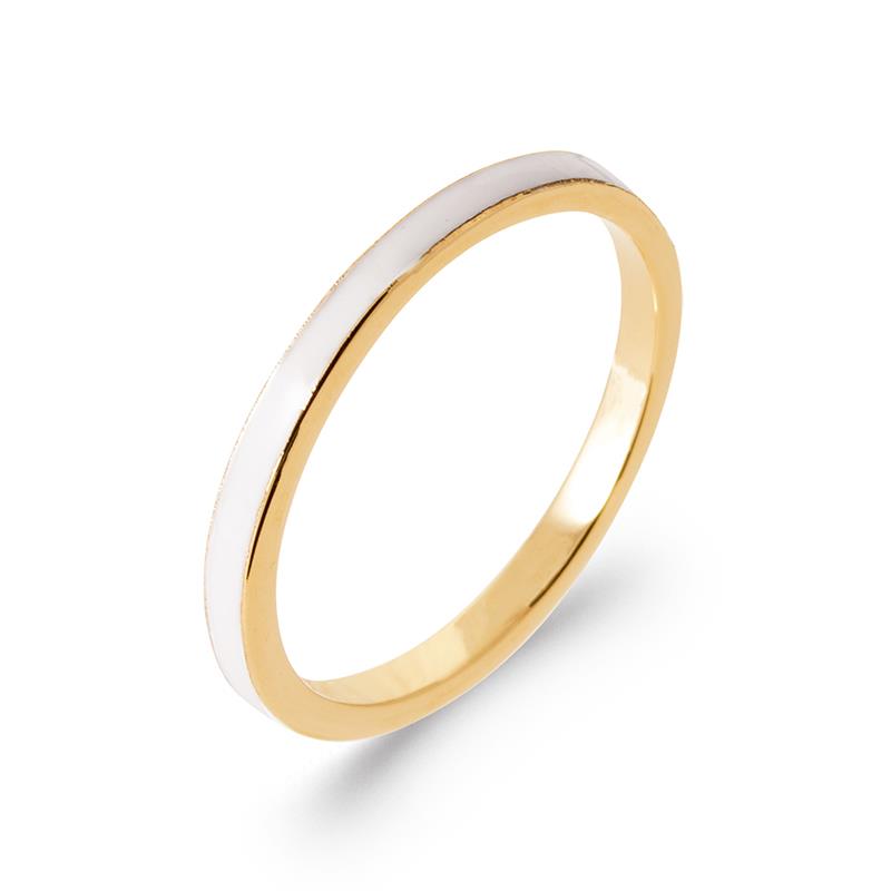 Emaljerad ring – guldpläterad | Azulin