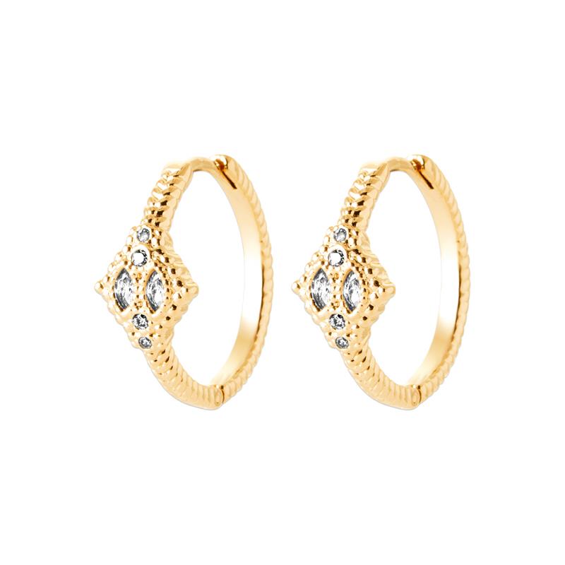 Diamanten oorringen – Verguld | Azulin