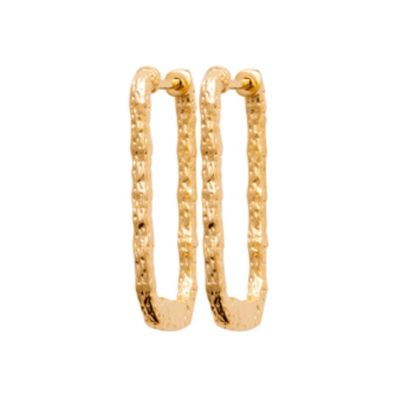 Boucles d’oreilles Rectangulaires – Plaqué Or | Azuline