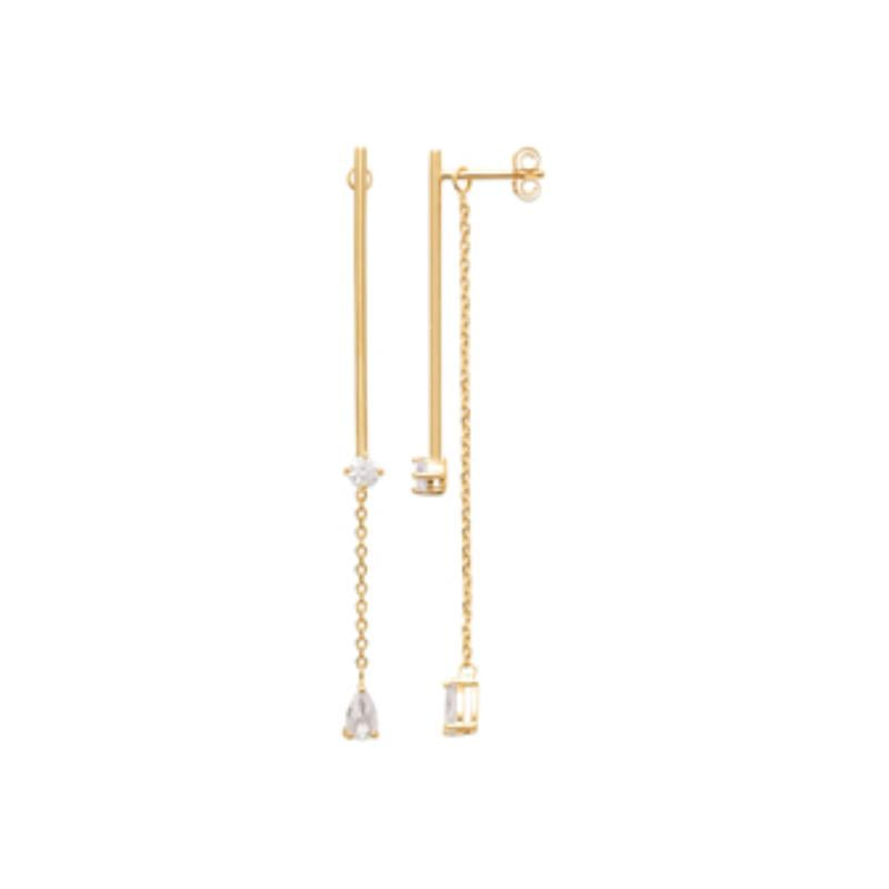 Boucles d’oreilles Linéaires – Plaqué Or | Azuline