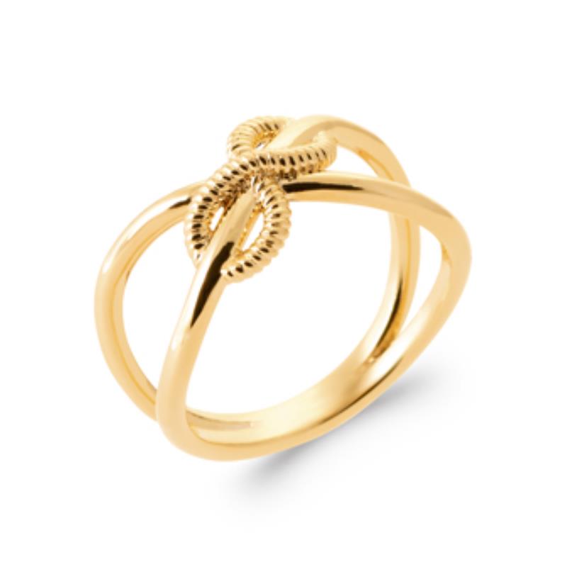 Double Twisted Hoop Ring – Guldpläterad | Azulin
