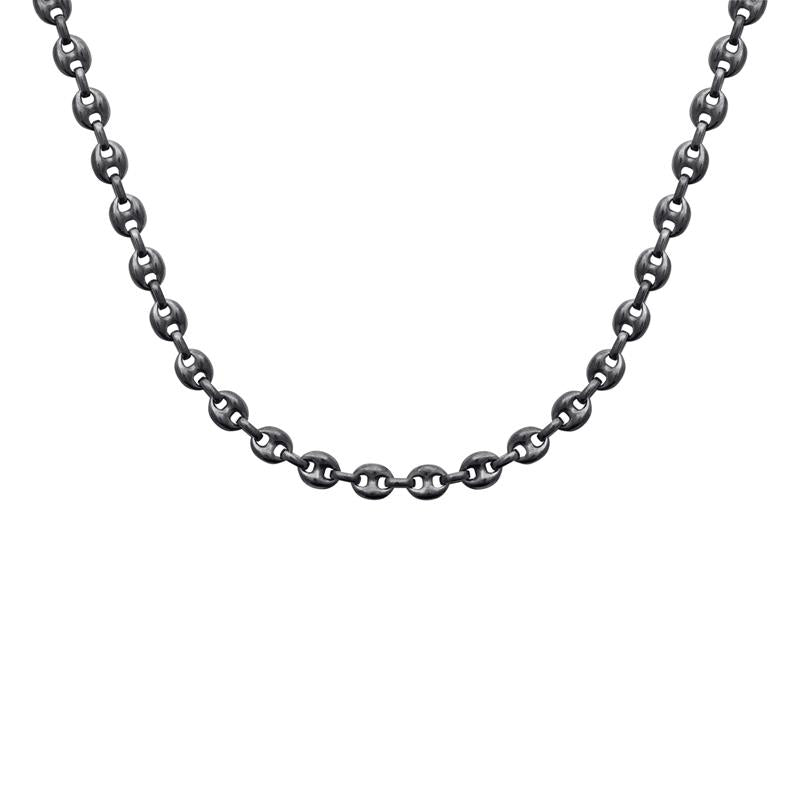 Collier maille grain de café – Acier gun – Azuline
