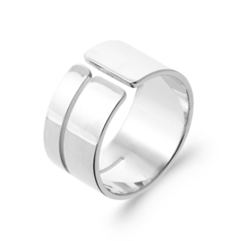 Rechteckiger offener Ring – Silber | Azuline