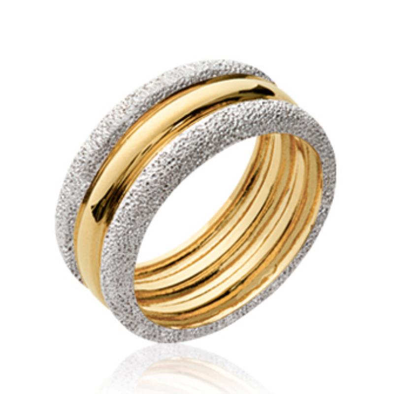 Anillo Texturizado Bicolor – Bañado en Oro / Plata | Azuline