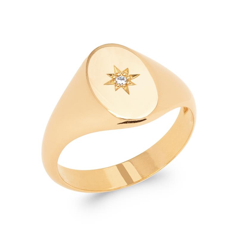 Ovale ring – verguld | Azulin