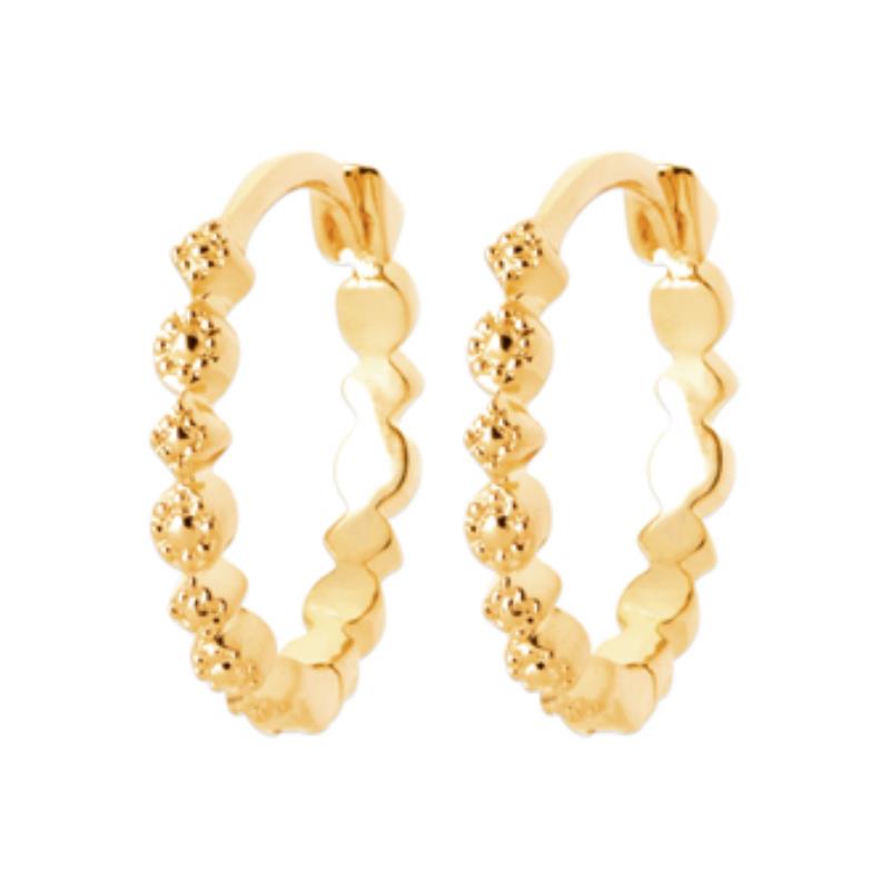 Beaded Hoop Øreringe – Forgyldt | Azulin
