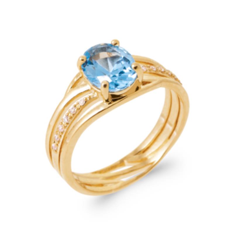 Oval ring – Gullbelagt | Azulin