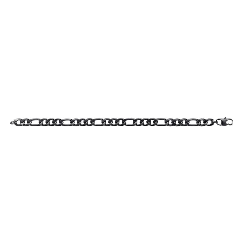 Bracelet maille figaro 3+1 – Acier gun – Azuline – vue 2