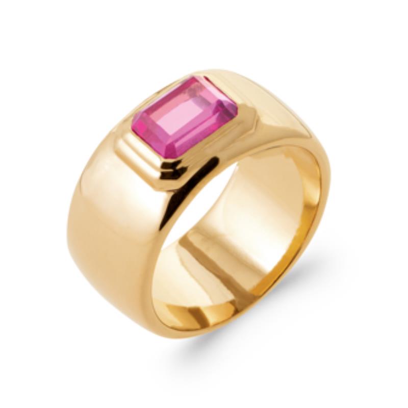 Rechthoekige ring – verguld | Azulin