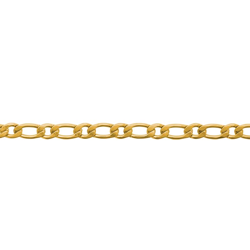 Bracelet maille figaro 1+1 – Acier doré – Azuline