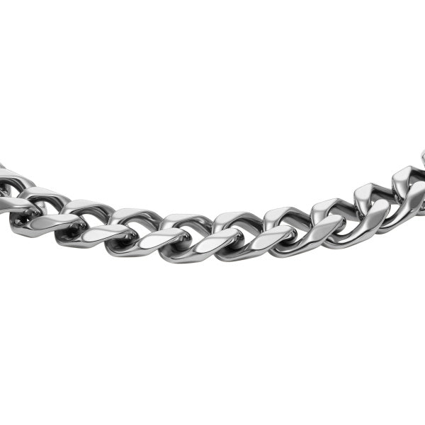 Fossil Curb Chain Bracelet – Silver Steel – Azuline