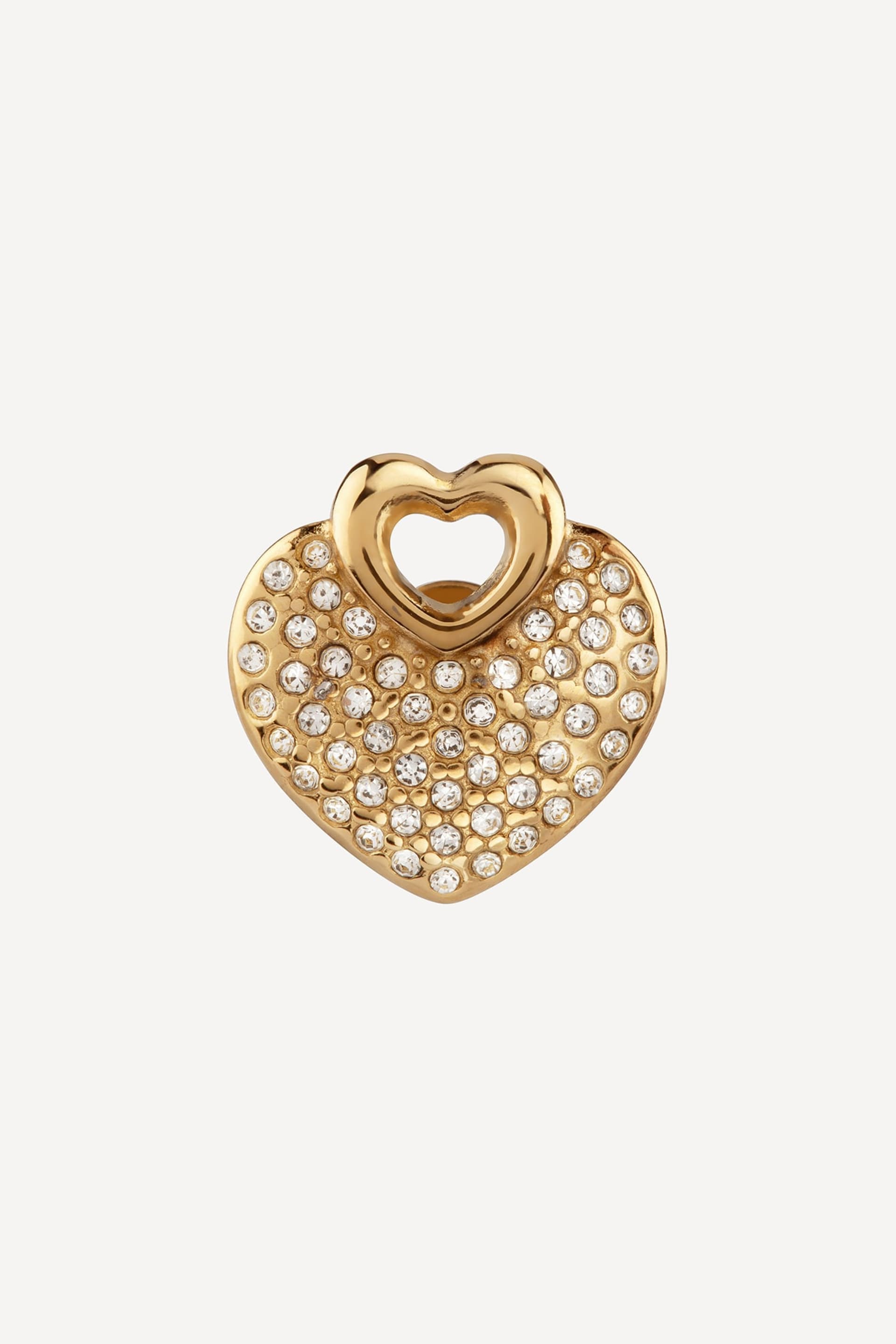 Ohrringe Guess goldener Stahl - Gepflasterte und durchbrochene Herzen