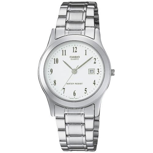 Collection Timeless - LTP-1141PA-7BEG - Montre Casio – boîtier argenté plaqué palladium, bracelet en acier inoxydable argenté – vue de face