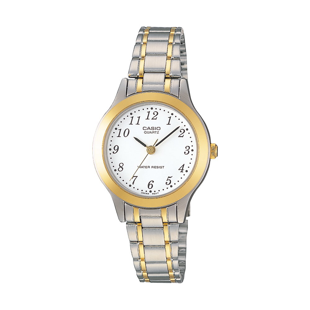 Collection Timeless - LTP-1263PG-7BEG - Montre Casio – petit boîtier doré, bracelet en acier inoxydable – vue de face