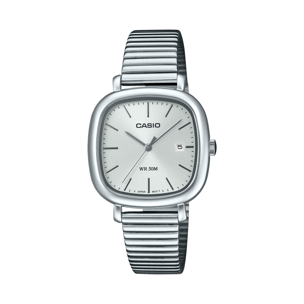 Collection Timeless - LTP-B166D-7AVEF - Montre Casio – boîtier en acier inoxydable argenté, cadran clair, bracelet en acier – vue de face