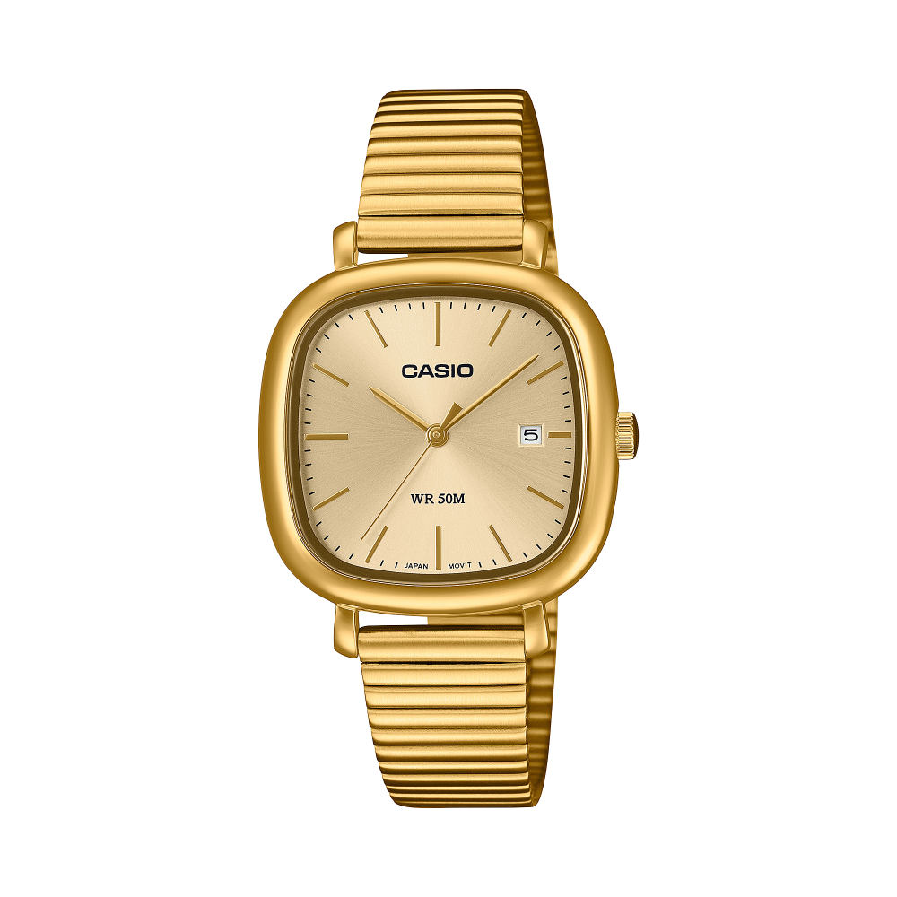 Collection Timeless - LTP-B166G-9AVEF - Montre Casio – boîtier doré à placage ionique or, bracelet en acier doré – vue de face