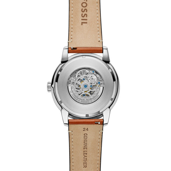 Montre homme Fossil Townsman ME3154 – cadran bleu bracelet cuir marron – vue 3