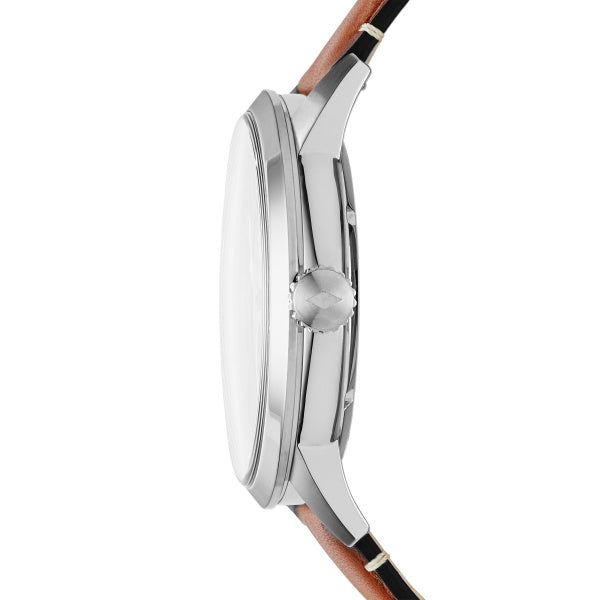 Montre homme Fossil Townsman ME3154 – cadran bleu bracelet cuir marron – vue 2