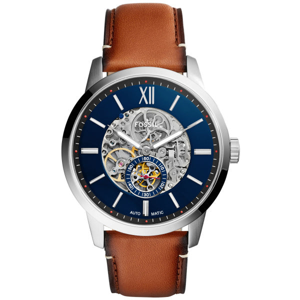 Montre homme Fossil Townsman ME3154 – cadran bleu bracelet cuir marron – vue 5