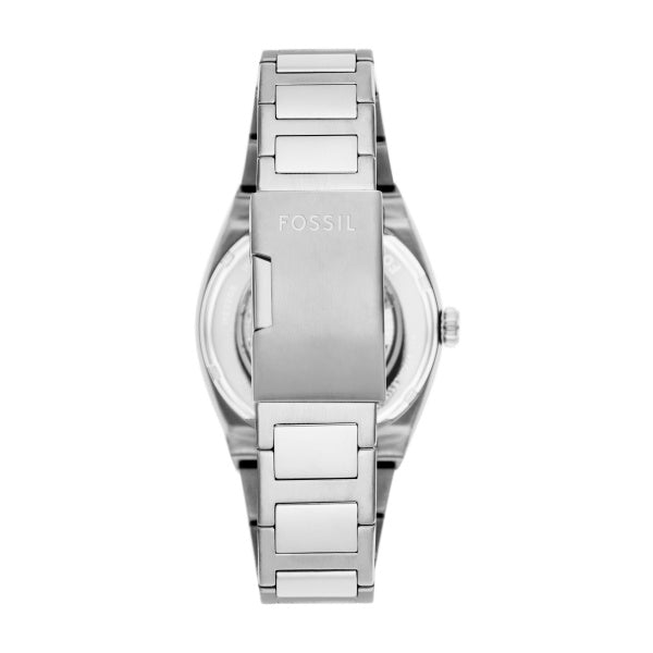 Montre homme Fossil Everett ME3220 – cadran bleu bracelet acier argenté – vue 2