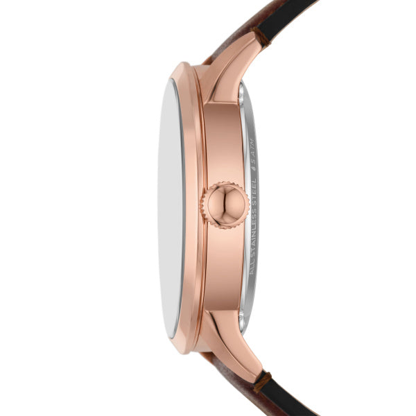 Montre homme Fossil Townsman ME3259 – cadran marron bracelet cuir marron – vue 3