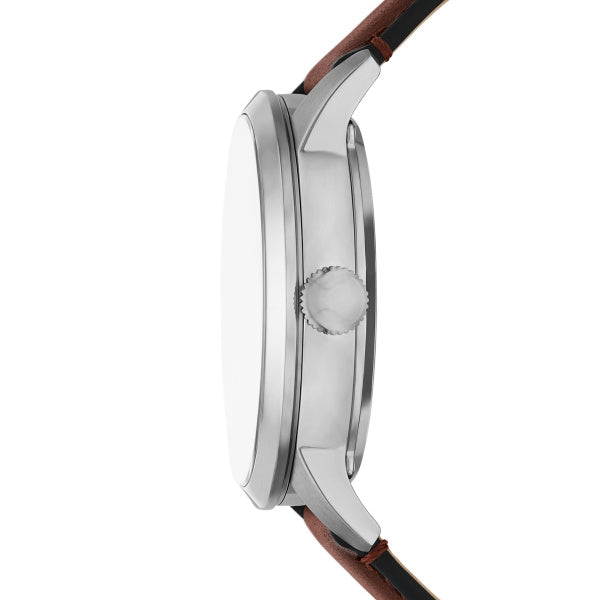 Montre homme Fossil Townsman ME3267 – cadran transparent bracelet cuir marron – vue 3