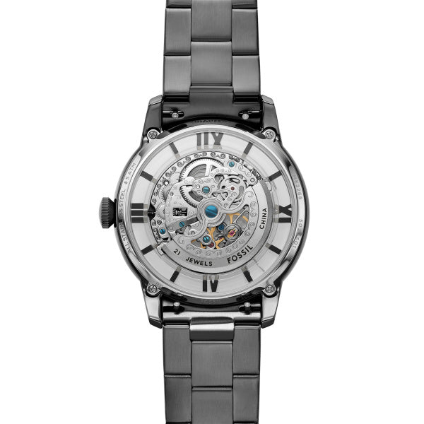 Montre homme Fossil Townsman ME3268 – cadran transparent bracelet acier anthracite – vue 4