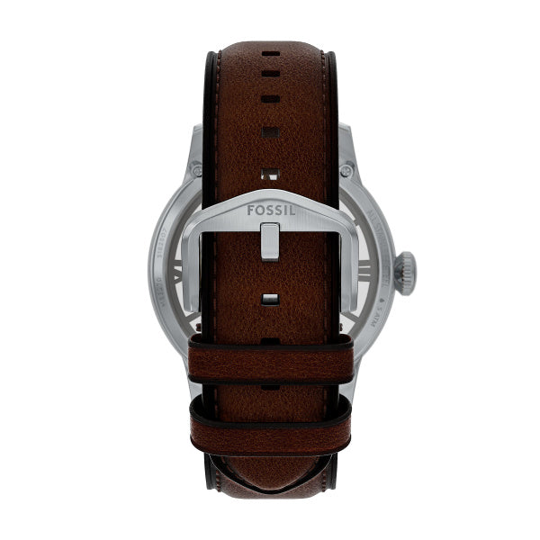 Montre homme Fossil Townsman ME3270 – cadran argenté bracelet cuir marron – vue 2