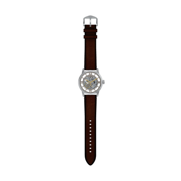 Montre homme Fossil Townsman ME3270 – cadran argenté bracelet cuir marron – vue 6
