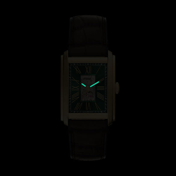 Montre homme Fossil Carraway ME3271 – cadran doré bracelet cuir marron – vue 5