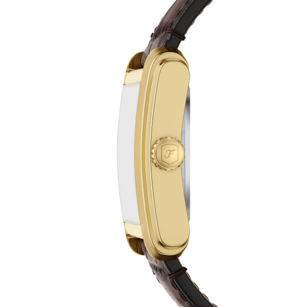 Montre homme Fossil Carraway ME3271 – cadran doré bracelet cuir marron – vue 3