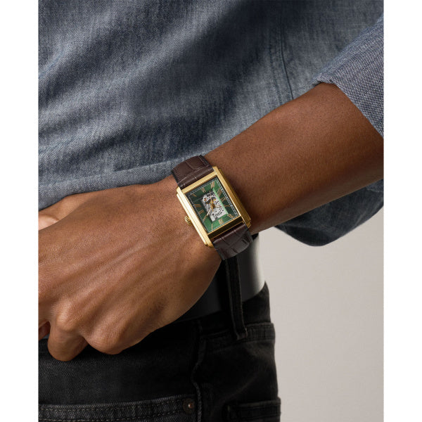 Montre homme Fossil Carraway ME3271 – cadran doré bracelet cuir marron – vue 4