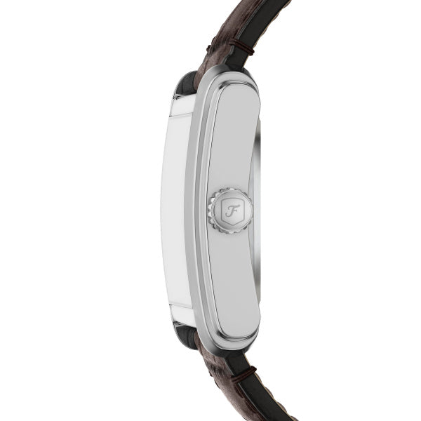 Montre homme Fossil Carraway ME3272 – cadran beige doré bracelet cuir marron – vue 3