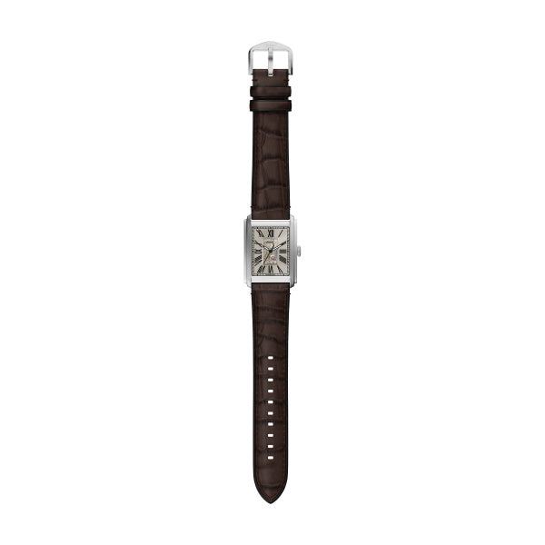 Montre homme Fossil Carraway ME3272 – cadran beige doré bracelet cuir marron – vue 6