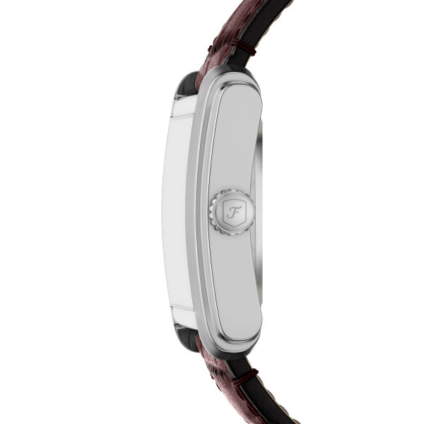 Montre homme Fossil Carraway ME3273 – cadran bleu bracelet cuir marron – vue 3