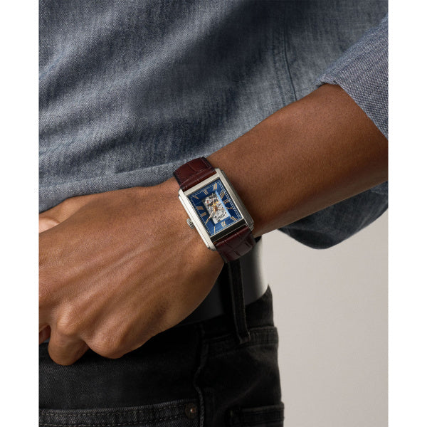 Montre homme Fossil Carraway ME3273 – cadran bleu bracelet cuir marron – vue 4