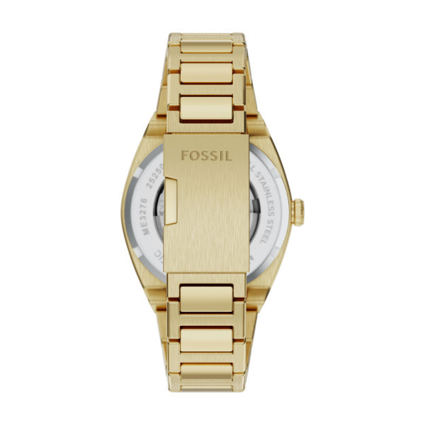 Montre homme Fossil Everett ME3276 – cadran vert bracelet acier doré – vue 2