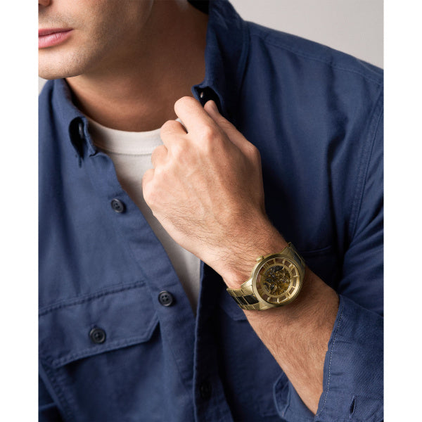 Montre homme Fossil Townsman ME3280 – cadran doré bracelet acier doré – vue 5