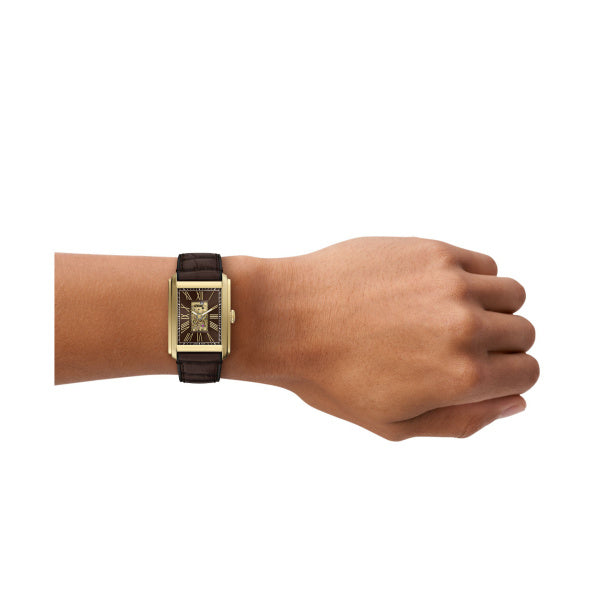 Montre homme Fossil Carraway ME3281 – cadran marron bracelet cuir marron – vue 4